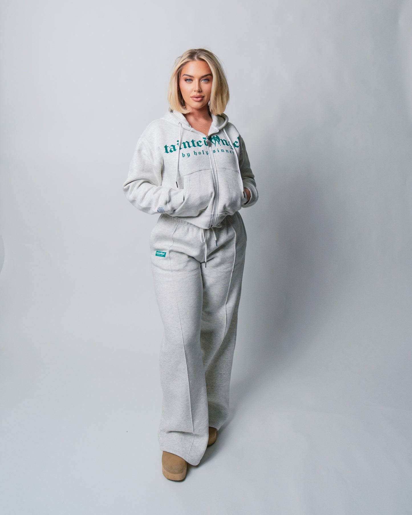 TA Grey + Green Logo Sweat Set