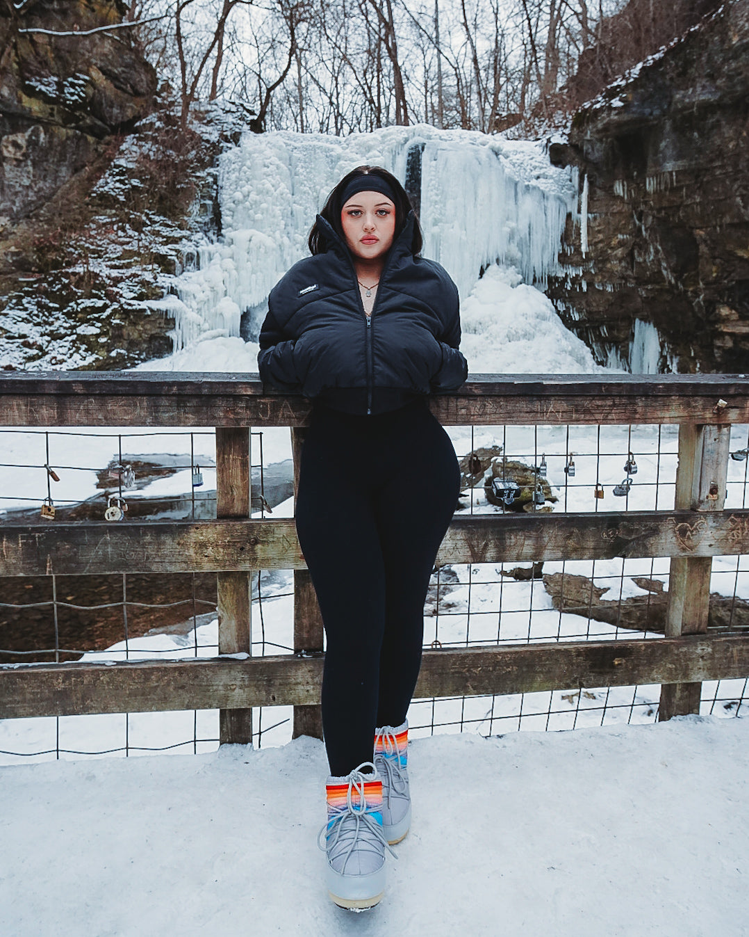 TA Logo Cropped Zip-Up Puffer Jacket