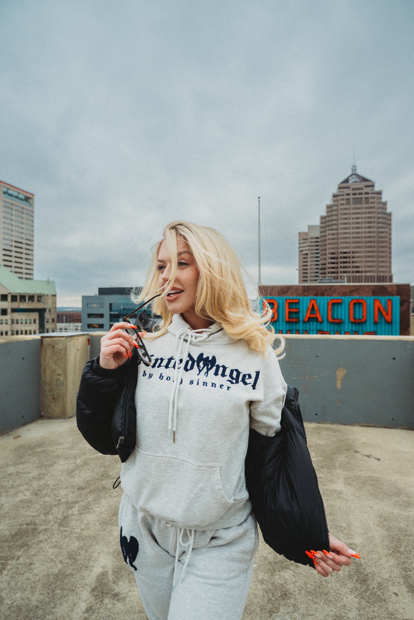 *All NEW* Navy Blue Angel Patch Hoodie